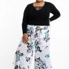 HaremPants.com Plus Size Women's Thai Harem Palazzo Pants In Butterflies Turquoise