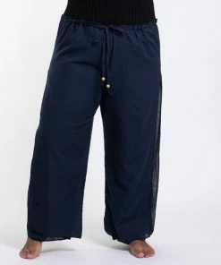 HaremPants.com Plus Size Women's Thai Harem Double Layers Palazzo Pants In Solid Navy