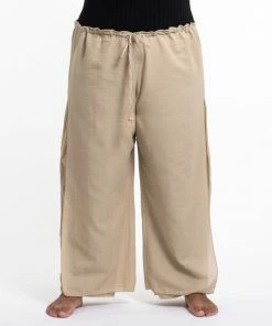 HaremPants.com Plus Size Women's Thai Harem Double Layers Palazzo Pants In Solid Tan