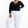 HaremPants.com Plus Size Women's Thai Harem Double Layers Palazzo Pants In Solid White