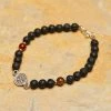 HaremPants.com Hand Made Tibetan Yin Yang Mala Bracelet With Black Lava Beads