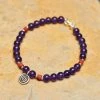 HaremPants.com Hand Made Tibetan Spiral Mala With Coral And Amethyst Beads Bracelet