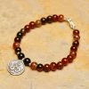 HaremPants.com Hand Made Tibetan Om Mala With Carnelian Beads Bracelet Red Harem Pants