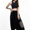 HaremPants.com Mandala Print Drawstring Low Cut Harem Pants Cotton Spandex In Black