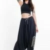 HaremPants.com Mandala Print Drawstring Low Cut Harem Pants Cotton Spandex In Gray Women's