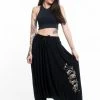 HaremPants.com Skulls Print Drawstring Low Cut Harem Pants Cotton Spandex In Black Women's