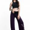 HaremPants.com Birds Print Wide Leg Palazzo Harem Pants Cotton Spandex In Purple
