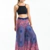 HaremPants.com Geometric Mandalas Palazzo Style Harem Pants In Blue Women's