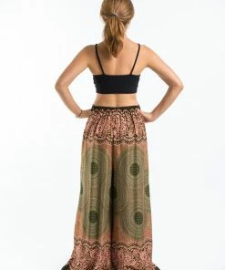 HaremPants.com Geometric Mandalas Palazzo Style Harem Pants In Olive Women's 9 HaremPants.com Geometric Mandalas Palazzo Style Harem Pants In Olive Women's