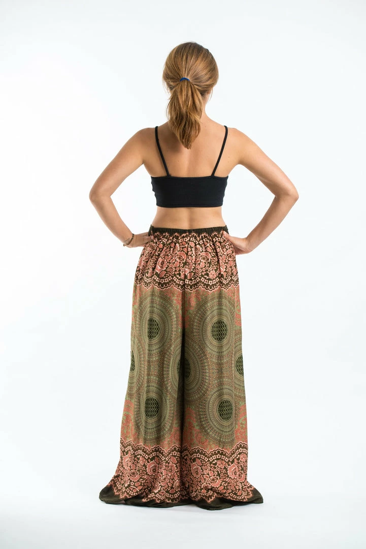 HaremPants.com Geometric Mandalas Palazzo Style Harem Pants In Olive Women's 6 HaremPants.com Geometric Mandalas Palazzo Style Harem Pants In Olive Women's