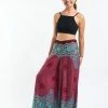 HaremPants.com Geometric Mandalas Palazzo Style Harem Pants In Red