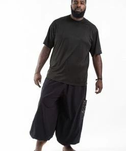 HaremPants.com PLUS SIZE Cotton Men Unisex Pants In Black