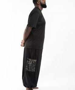 HaremPants.com PLUS SIZE Cotton Men Unisex Pants In Black