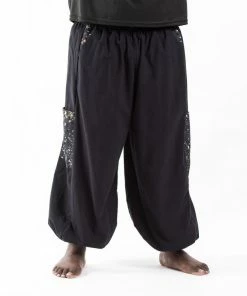 HaremPants.com PLUS SIZE Cotton Men Unisex Pants In Black