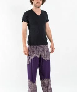 HaremPants.com Floral Mandalas Men's Harem Pants In Purple