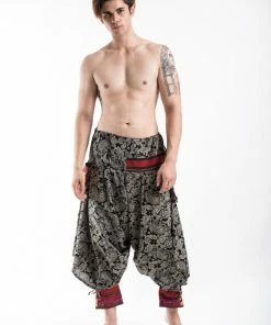 HaremPants.com Paisley Hill Tribe Drawstring Men's Harem Pants With Ankle Straps