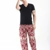 HaremPants.com Imperial Elephant Men's Elephant Pants In Red