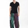 HaremPants.com Men's Drawstring Patchwork Pinstripes Cotton Pants