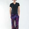 HaremPants.com Men's Tie Dye Cotton Men Harem Pants In Purple