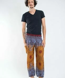 HaremPants.com Geometric Mandalas Men's Harem Pants In Bronze