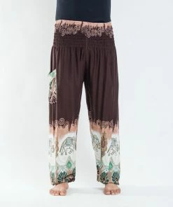 HaremPants.com Solid Top Elephant Men's Elephant Pants In Brown