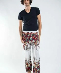 HaremPants.com Floral Men's Harem Pants In White
