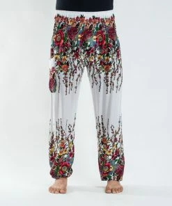HaremPants.com Floral Men's Harem Pants In White