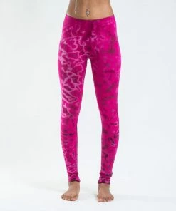 HaremPants.com Women's Marble Tie Dye Cotton Leggings In Pink