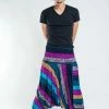 HaremPants.com Boho Blue Striped Drop Crotch Men's Harem Pants