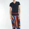 HaremPants.com Boho Rust Striped Drop Crotch Men's Harem Pants