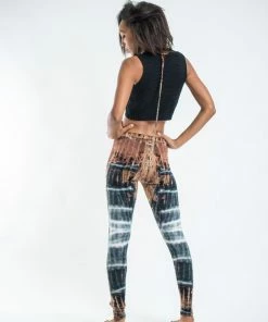 HaremPants.com Patch Dye Tie Dye Cotton Leggings In Brown Women's