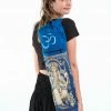 HaremPants.com Blue Embroidered Ohm + Ganesha Print Cotton & Hemp Yoga Mat Bag Blue Harem Pants