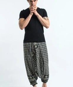 HaremPants.com Hill Tribe Elephant Men's Elephant Pants In Black