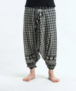 HaremPants.com Hill Tribe Elephant Men's Elephant Pants In Black
