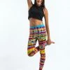 HaremPants.com Melting Stripes Tie Dye Cotton Leggings In Trippy Rainbow