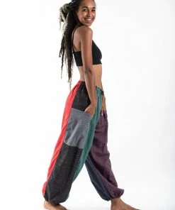 HaremPants.com Women's Drawstring Patchwork Pinstripes Cotton Pants