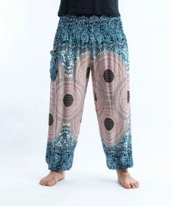 HaremPants.com Geometric Mandalas Men's Harem Pants In Silver Gray