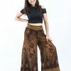 HaremPants.com Women's Peacock Eyes Palazzo Style Harem Pants In Brown Gold