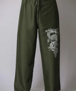 HaremPants.com The Dragon Men's Thai Yoga Pants In Green