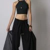 HaremPants.com Women's Thai Harem Double Layers Palazzo Pants In Solid Black