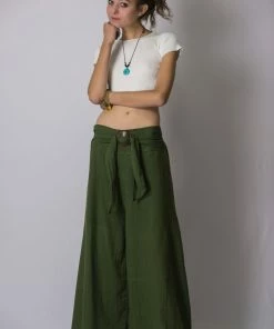 HaremPants.com Women's Thai Harem Palazzo Pants In Solid Green