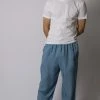 HaremPants.com Solid Color Drawstring Men's Yoga Massage Pants In Blue Gray