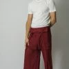 HaremPants.com Men's Unisex Thai Fisherman Pants In Burgundy 2 HaremPants.com Men's Unisex Thai Fisherman Pants In Burgundy