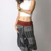 HaremPants.com Thai Hill Tribe Fabric Women's Harem Pants With Ankle Straps In Charcoal Gray