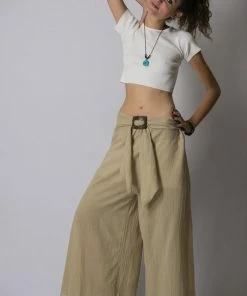 HaremPants.com Women's Thai Harem Palazzo Pants In Solid Tan