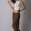 HaremPants.com Solid Color Drawstring Women's Yoga Massage Pants In Brown