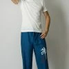 HaremPants.com Chinese Writing Men's Thai Yoga Pants In Blue