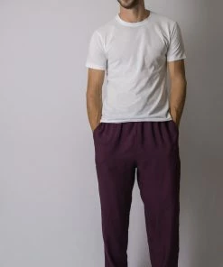 HaremPants.com Solid Color Drawstring Men's Yoga Massage Pants In Dark Purple