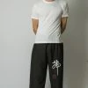 HaremPants.com Chinese Writing Men's Thai Yoga Pants In Black