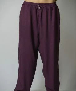 HaremPants.com Solid Color Drawstring Women's Yoga Massage Pants In Dark Purple